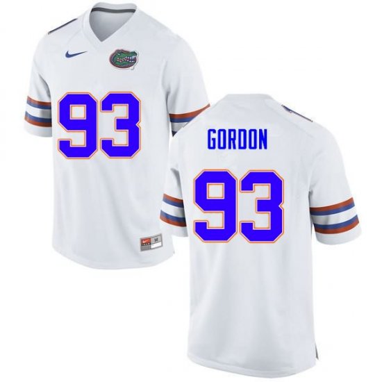 Men's Florida Gators #93 Moses Gordon NCAA Nike White Authentic Stitched College Football Jersey CYX2462FI